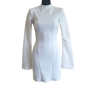 𝅺Asos White Mini LongSleeve Dress Sz 6P